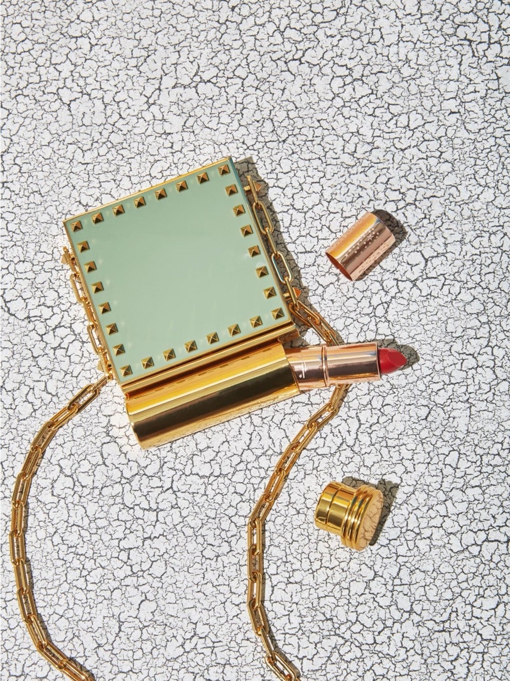 Valentino Garavani Rockstud Mirror & Lipstick Minaudière